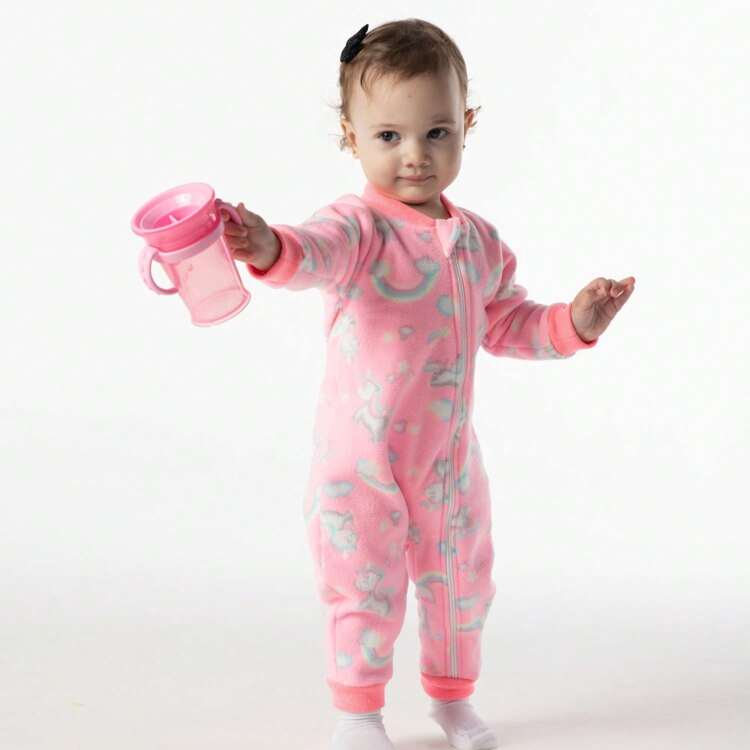 Copo Bebê 360 Mágico Treinamento Antivazamento Alça 300ml - Pink - Visão 6