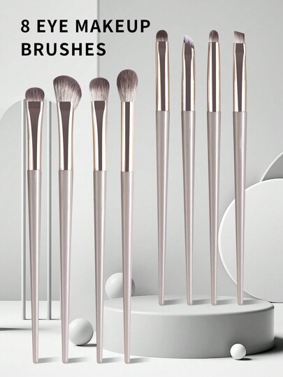 8pcs Portable Multifunctional Makeup Brush Set For Face And Eyes, Includes Blending Brush, Eyebrow Brush, Detail Brush,Brush Set,Makeup Brush Kit,Make Up Brush Set,Make Up Set Complete,Makeup Brush Set,Complete Makeup Kit,Brush Kit,Brushes Makeup Set,Makeup Gift Set,Set