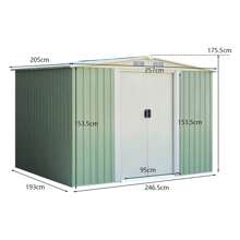 Tool Shed, Tool Shed, Garden Shed, Tool Cabinet, Metal, With Window, Outdoor, Choice Of Colors (Green) - Green - View 5
