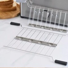 1pc Long Slot Toaster Stainless Steel Sandwich Rack,Sandwich Plier,Sandwich Cage Kitchen Cooking Baking Tools,Home Kitchen Items,Mon Gift,Kithen Accessories - Black - View 4