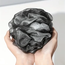 Shower Bath Sponge Large Soft Shower Loofah Body Exfoliating For Men And Women Showering, Bath And Body Works, Living Room Home Bedroom Bathroom House Decor, Travel Stuff, Wedding, Party, Birthday, Gifts For Men Mom Dad Friends, New Years, Accessories, Funny Gift - Black - View 2