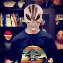 1pc Multicolor Latex Et Alien Head Mask Suitable For Costume Party, Gathering With Friends, Cosplay, Etc. - Multicolor - View 3