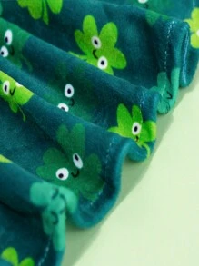 1pc Four-Leaf Clover Print Pet Dress, Suitable For Small And Medium Dogs - Green - View 5