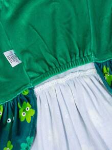 1pc Four-Leaf Clover Print Pet Dress, Suitable For Small And Medium Dogs - Green - View 6