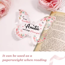 Auntie Gift, Unique Birthday Gift, Or Mother's Day Gift For Auntie, Beautiful Butterfly Shaped Acrylic Plaque, Thoughtful Gift From Nephews And Nieces To Their Auntie, To My Beautiful Auntie Birthday Gifts Graduation - Clear - View 5