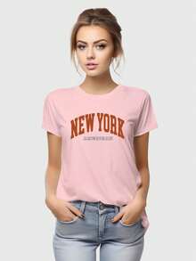 Women T-Shirts - 淺粉色 - 查看 2
