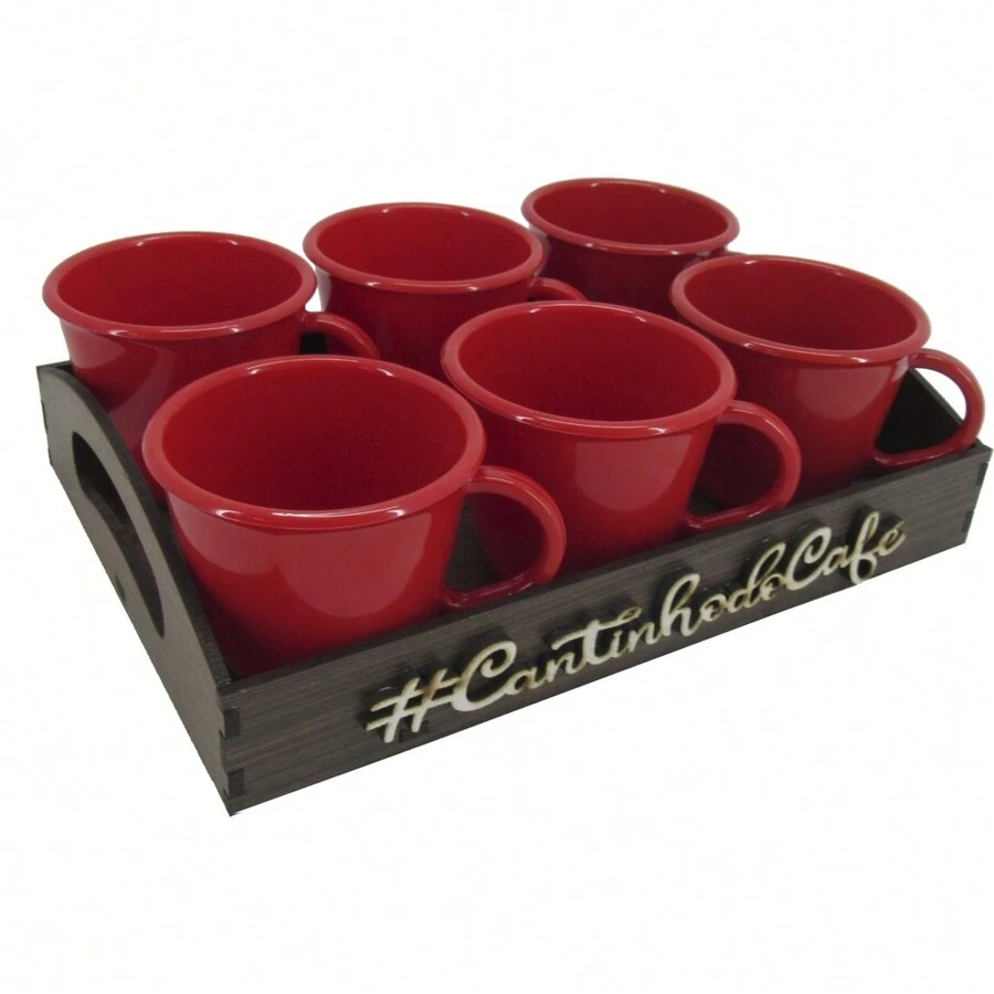 Conjunto de Utensílios de Chá, - Vermelho - Visão 1