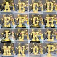 1pc 8.3 Inches LED Marquee Letter Lights Sign, Light Up Alphabet Letter A-Z, &, Heart, For Home Party Wedding Decoration - White - View 3