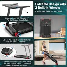 Gymax Electric Folding Treadmill Portable Cardio Running Machine W/ APP Control - Đỏ - Xem 9