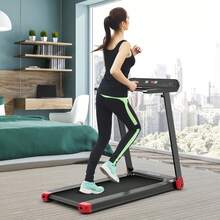 Gymax Electric Folding Treadmill Portable Cardio Running Machine W/ APP Control - Đỏ - Xem 4