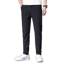 Pantalones Cómodos Elásticos Casuales Para Hombre Moda - Negro - Ver 4
