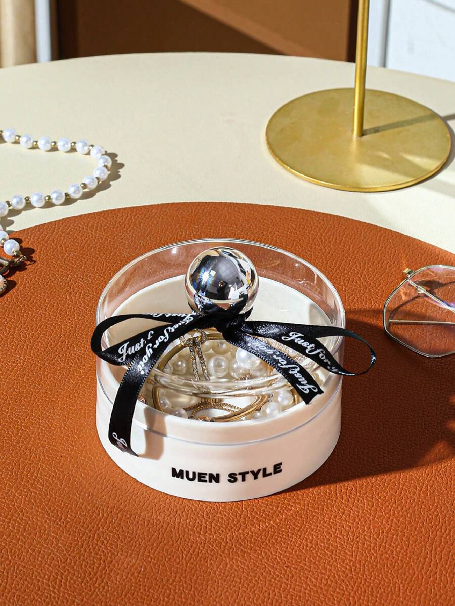 1pc High-End Light Luxury Jewelry Organizer Box For Living Room Home Use - White - View 1