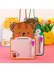 1 pieza Pizarra de escritorio linda para dibujar y dejar mensajes (estilo y color aleatorios para la pizarra, el bolígrafo y la cuerda), de vuelta a la escuela - Multicolor - Ver 3