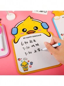1 pieza Pizarra de escritorio linda para dibujar y dejar mensajes (estilo y color aleatorios para la pizarra, el bolígrafo y la cuerda), de vuelta a la escuela - Multicolor - Ver 4