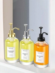 1pc Coffee Syrup Dispenser, Syrup Bottle With Pump, Oil Dispenser, Glass Syrup Bottle With Pump