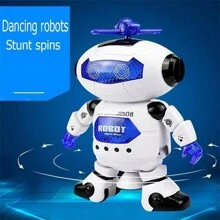 360度旋轉太空跳舞機器人,帶有燈光和音樂,智能電動舞蹈玩具 - 彩色 - 查看 4