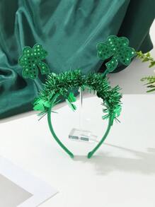 1 件圣帕特里克节三叶草头带，爱尔兰假日系列发带发箍