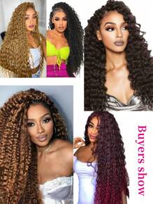 Tóc giả móc sợi kiểu sóng biển màu nâu đỏ mềm mại, dài 22 inch, tóc nối móc sợi xoắn sóng sâu, tóc giả móc sợi xoăn (22 inch) - Rỉ Nâu - Xem 9