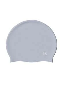 1pc Waterproof Long Hair Protecting Ear Comfortable Silicone Swimming Cap - Light Grey - View 10
