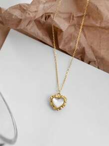 1 Miếng Đỏ  Love Thép Titan Dây chuyền , Nữ Ngày lễ tình nhân Qủa tặng , Thanh lịch Nhỏ bé Đỏ  Tim Vòng cổ Chuỗi , Đào Mặt dây chuyền trái tim , Nữ - trắng - Xem 12