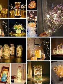 5pcs Copper Wire String Lights For Decoration, With Colored Lights, Used For Flowers, Gifts, Cakes And Buttonholes - Multicolor - View 4