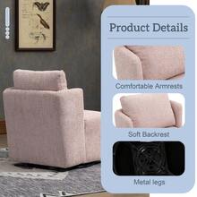 HOMEFUN Swivel Barrel Chair, Comfy Round Accent Sofa Chair For Living Room, 360 Degree Swivel Barrel Club Chair, Leisure Arm Chair For Nursery, Hotel, Bedroom, Office, Lounge - 粉色 - 查看 2