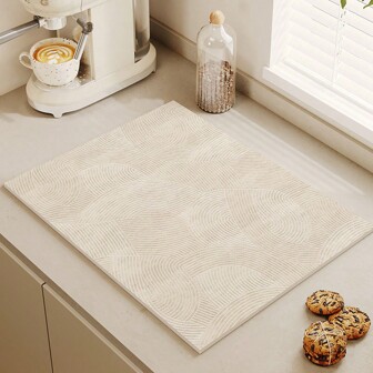 1pc Simple Design Tableware Drying Mat, Non-Slip Kitchen Draining Pad, Sink Water Absorbent Quick Dry Table Mat, Suitable For Use With Dish Drying Rack