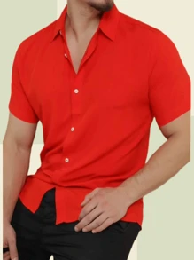 Men Polo Shirts - 紅色 - 查看 3