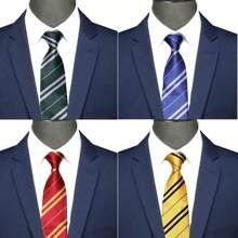 1 Cà Vạt Cổ Điển Lấy Cảm Hứng Từ Trường Học Họa Tiết Sọc chéo, Cosplay Phụ Kiện Cho Áo Choàng Của Harry, Thích Hợp Cho Trang Phục, Phù Hợp Với Công Việc - màu xanh lá - Xem 1