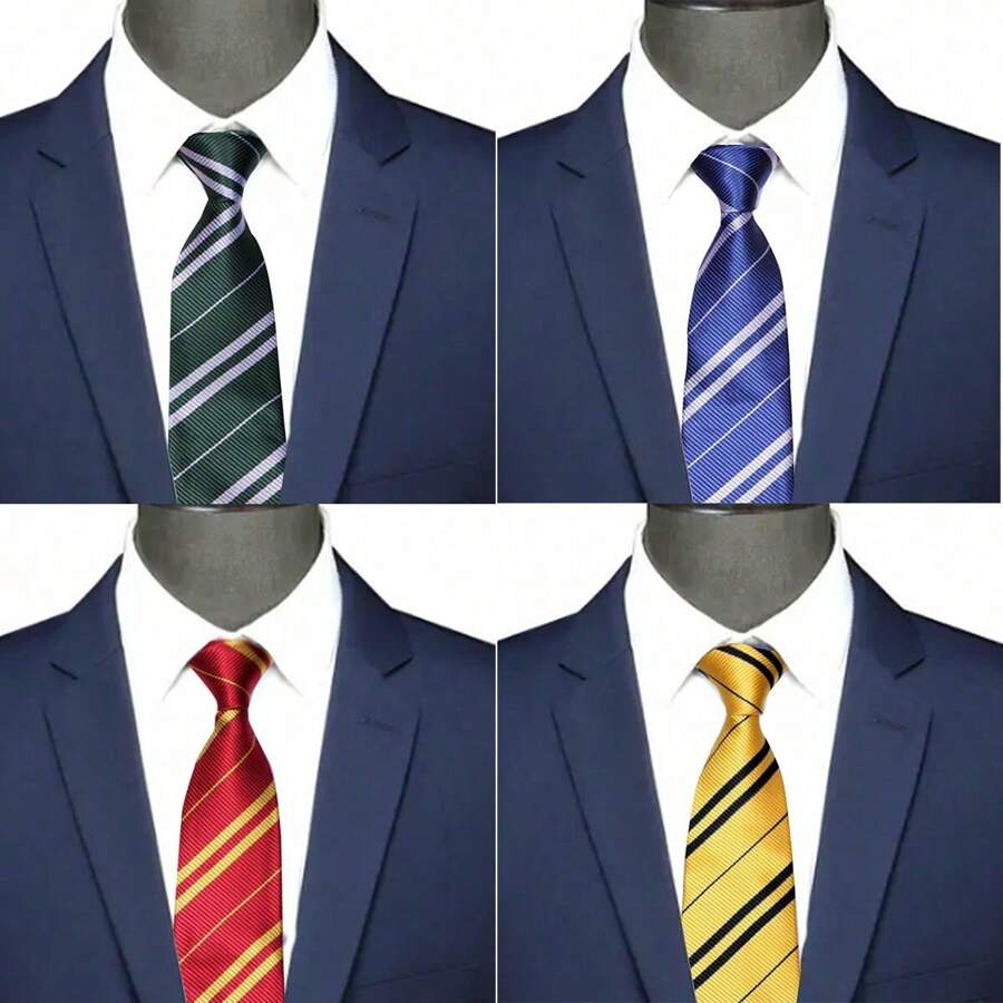 1 Cà Vạt Cổ Điển Lấy Cảm Hứng Từ Trường Học Họa Tiết Sọc chéo, Cosplay Phụ Kiện Cho Áo Choàng Của Harry, Thích Hợp Cho Trang Phục, Phù Hợp Với Công Việc - màu xanh lá - Xem 1