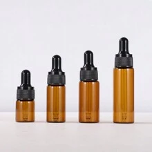 3pcs 5ml 10ml 15ml 20ml Amber Glass Dropper Bottle Jars Vials With Black Cap For Essential Oil Perfume Sample Bottle Aromatherapy Cosmetic Perfume Essential Oil Bottles - Brown - View 3