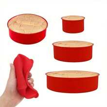 1pc, Cake Pan (''/6''/8'), Baking Cake Mold, Silicone Baking Pan, Oven Accessories, Baking Tools, Kitchen Gadgets, Kitchen Accessories, Home Kitchen Items - Red - View 4