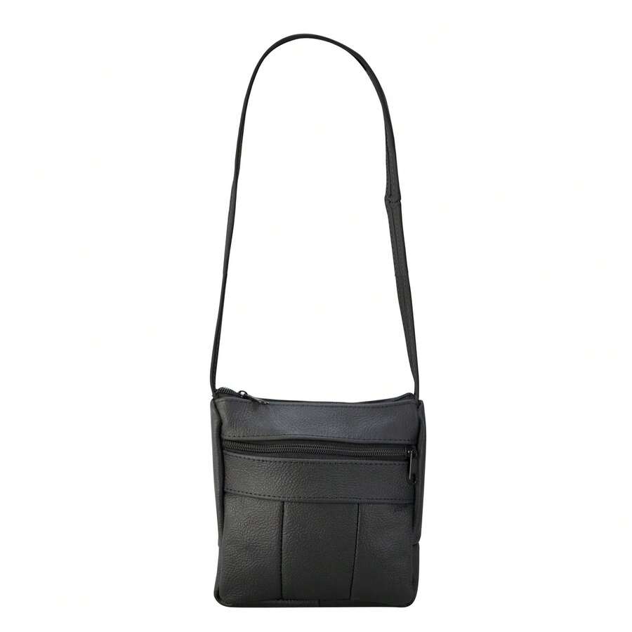 Mariconera Clásica de Piel para Dama - Negro - Ver 1