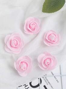 50 piezas Rosas de espuma de color rosa claro simuladas Cabezas de rosas de espuma artificiales a granel para manualidades DIY, ramos de boda, centros de baby shower, decoraciones de mesa de fiesta, decoración del hogar, Día de San Valentín, regalos - Rosa Pálido - Ver 4