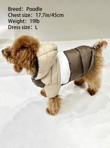 HOLAPET 1pc Pet Jacket In Coffee Color, Windproof, Waterproof, And Warm - Coffee Brown - View 4