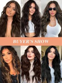 6入組柔軟的波浪捲髮,20英寸棕色突出顯色的夾式合成捲髮,綿密捲髮女士發夾式全頭合成纖維擴增頭髮件 - 間色 - 查看 8