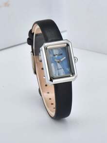 1只時尚皮帶女裝石英手錶,節日、週年紀念、生日女性友人的禮物[隨機贈送禮盒] - 黑色 - 查看 3