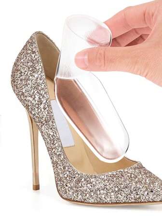 2 Piezas Almohadillas De Talón De Gel De Silicona Suave, Cómodas, Antideslizantes Para Zapatos, Reducen El Tamaño