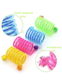2pcs/Pack Colorful Pet Spring Cat Toy Elastic Tube Spring Kitten Plaything With High Beauty Value For Cat Interactive Play, Random Color