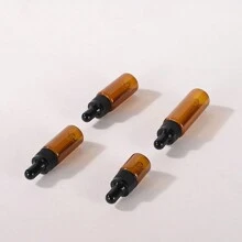 3pcs 5ml 10ml 15ml 20ml Amber Glass Dropper Bottle Jars Vials With Black Cap For Essential Oil Perfume Sample Bottle Aromatherapy Cosmetic Perfume Essential Oil Bottles - Brown - View 4