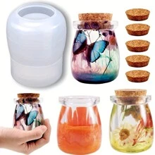 1 Miếng Bình Nhựa Khuôn Silicone , Nhựa epoxy Khuôn silicon , DIY Silicone Chai Khuôn Đối với Bình , Chai lưu trữ , Đồ trang sức Kẹo Thùng đựng hàng , Chậu hoa , Nhà  Đồ trang trí Món quà - trắng - Xem 1