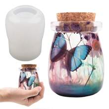 1 Miếng Bình Nhựa Khuôn Silicone , Nhựa epoxy Khuôn silicon , DIY Silicone Chai Khuôn Đối với Bình , Chai lưu trữ , Đồ trang sức Kẹo Thùng đựng hàng , Chậu hoa , Nhà  Đồ trang trí Món quà - trắng - Xem 7