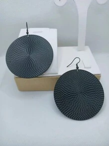 1對時尚簡約幾何圓盤圓形耳環