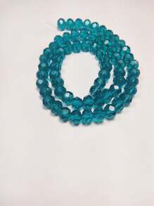 1 Set/String Of Lake Blue 3mm/4mm/6mm/8mm/10mm/12mm Glass Beads/Festival Beads/Austrian Crystal Beads/Glass Round Beads/Glass Faceted Beads/Glass Spacer Beads, Suitable For Earrings/Bracelets/Anklets/Necklaces Jewelry Making/DIY Craft Beads/Christmas Tree Decoration/Holiday Decoration/Wedding Decoration/Window Decoration - Peacock Blue - View 8