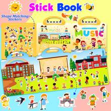 3 Sets Portable Jelly Sticker Book, Music Sport Zoo Theme Reusable Sticker Book For Girls Boys Birthday Gift, Removable Stickers For Fashion Activity, Creative Sticker Story Books - Multicolor - View 3