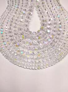 1串/套AB彩玻璃珠，尺寸3mm/4mm/6mm/8mm/10mm/12mm，包括节日珠、奥地利水晶珠、圆珠、刻面珠和隔珠，适用于耳环、手链、脚链、项链等饰品制作、DIY手工、圣诞树装饰、节日装饰、婚礼装饰和窗户装饰。 - Crystal AB - 查看 8