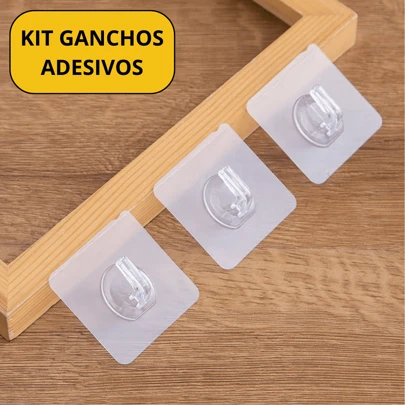 Kit Gancho Adesivo Parede Transparente Multifuncional Autocolante Top