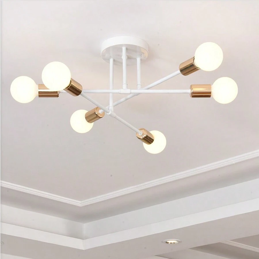 Nordic Living Room Lamp American Style Ceiling Lamp With Multiple Branches For Bedroom, Dining Room, And Household Lighting (Bulbs Not Included)