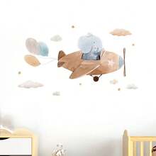 "Elephant Pilot" Removable Wall Sticker For Baby Room Decoration Baby Shower Family Decorations Gifts - Multicolor - View 3