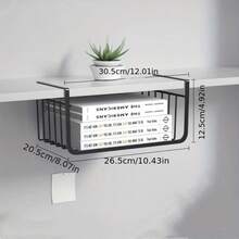 1 szt Biały / Czarny Wiszące Net Kosz Żelazo Materiał Duża pojemność Wiszące Pod szafką Ściana Szafa Kosze do Przechowywania Przyrządy kuchenne